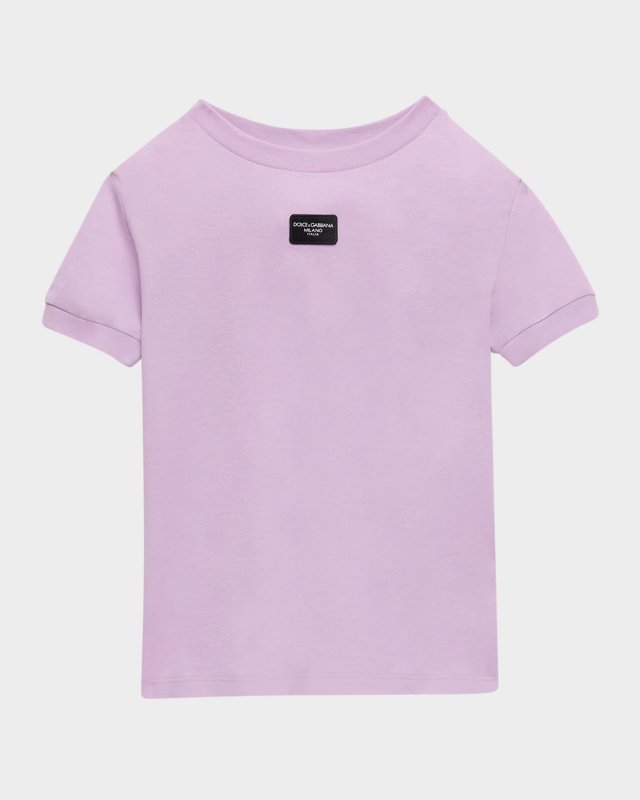Girl's Rubberized Logo-Print T-Shirt, Size 8-14